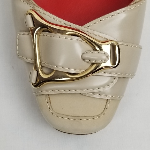 Celine Nude Leather Block Heels Pumps size 37 - Picture 10 of 11